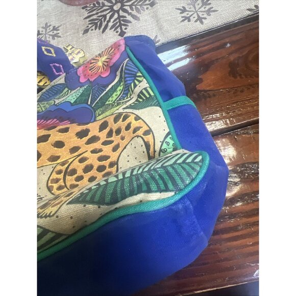 Vintage Laurel Burch Large Shoulder Tote Bag Leopard Cheetah Cat Y2K - Picture 6 of 12